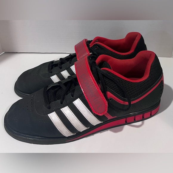 Adidas‎ Powerlift 2.0 Black, Red, White Weightlifting Trainer Shoes Men's Size 9 - Picture 1 of 9